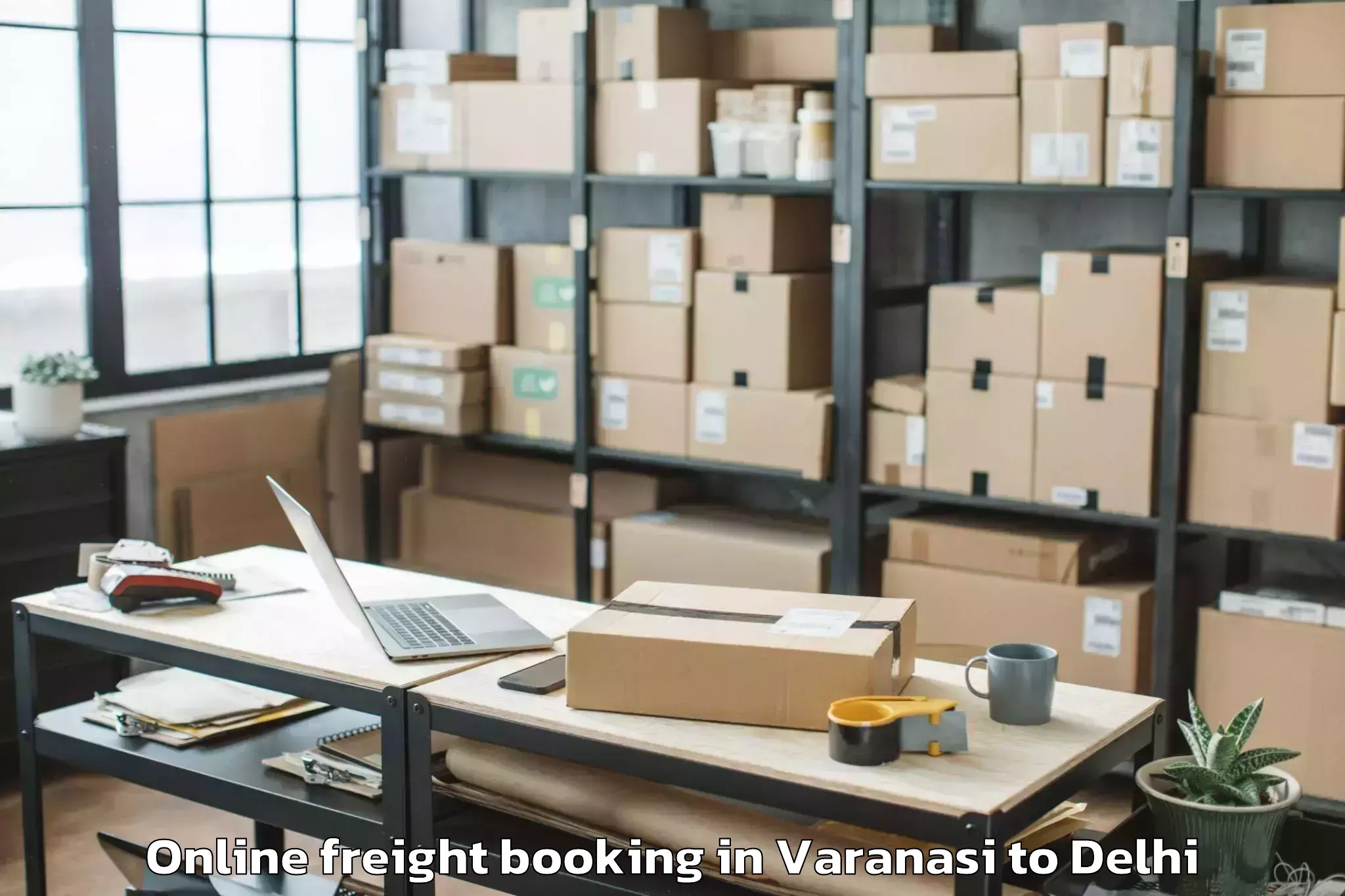 Book Varanasi to Hauz Khas Online Freight Booking Online